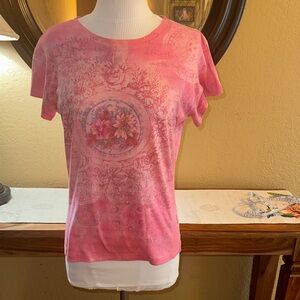 Yukiko Pink Graphic Short Sleeve Tee